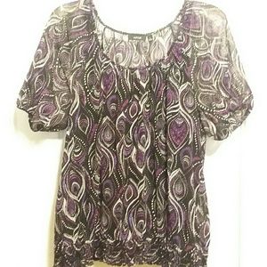 Apt. 9 Peacock print top